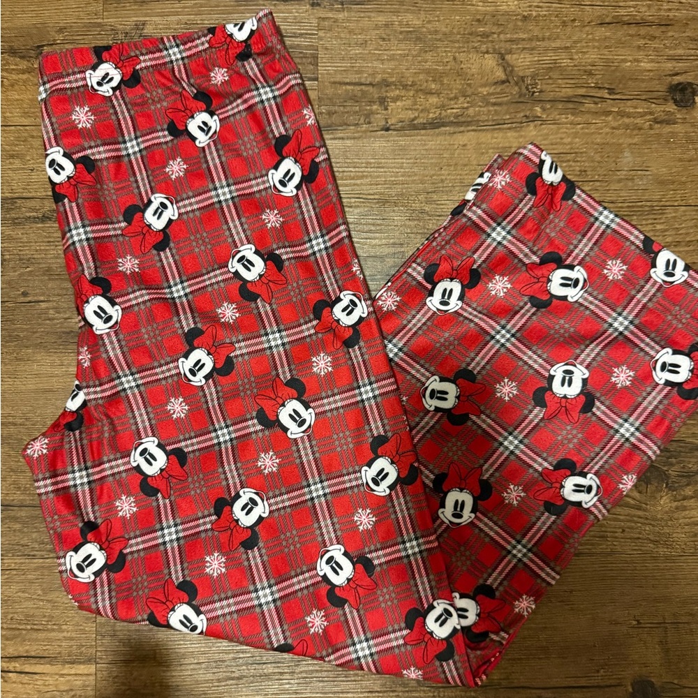 Disney Red Plaid Mickey Mouse Pajama Pants